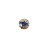 Vintage Swarovski Crystal AB Rhinestone and Gold Edged Self Back Button - 14L/9mm