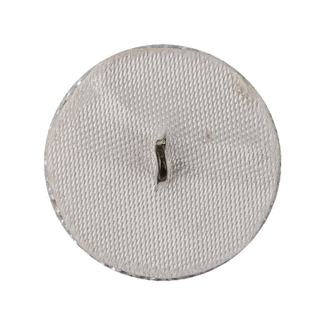 Vintage White Circle Beaded Dome Shaped Button - 44L/28mm