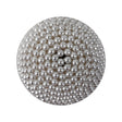 Vintage White Circle Beaded Dome Shaped Button - 44L/28mm