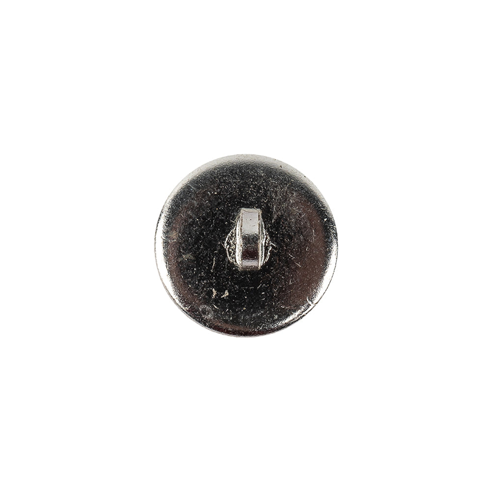 Vintage Transparent and Silver Metal Shank Back Button with Rhinestone Core - 22L/14mm