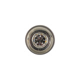 Vintage Transparent and Silver Metal Shank Back Button with Rhinestone Core - 22L/14mm