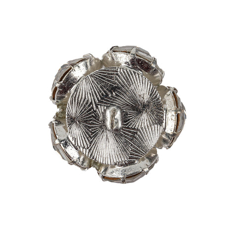 Vintage Crystal Rhinestones and Silver Metal Shank Back Button - 40L/25.5mm
