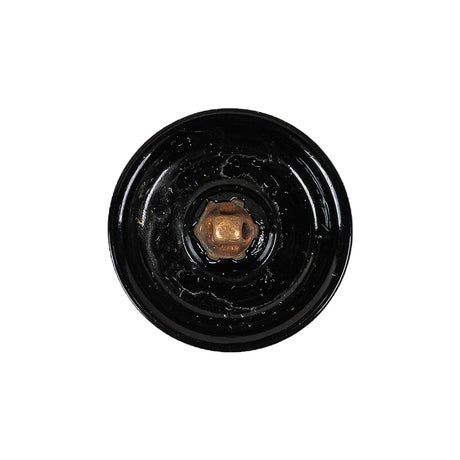 Vintage Matte Jet Smooth Top Faceted Shank Back Glass Button - 35L/22mm