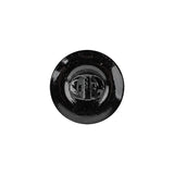 Vintage Shiny Black and Crystal Rhinestones Floral Glass Button - 28L/18mm