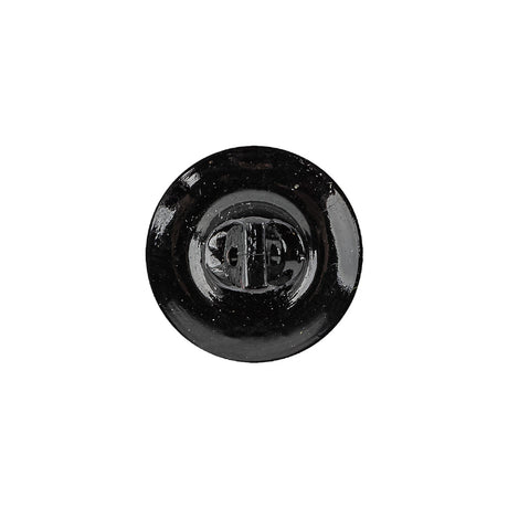 Vintage Shiny Black and Crystal Rhinestones Floral Glass Button - 28L/18mm