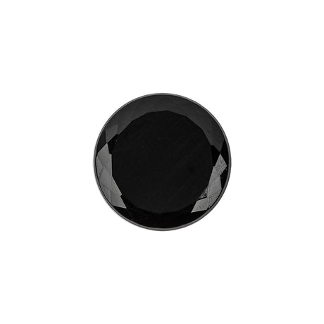 Vintage Jet Faceted Glass Button with Matte Black Center - 28L/18mm