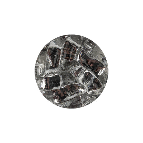 Vintage Twist Glass Shank Back Button with Silver Backing - 34L/21.5mm