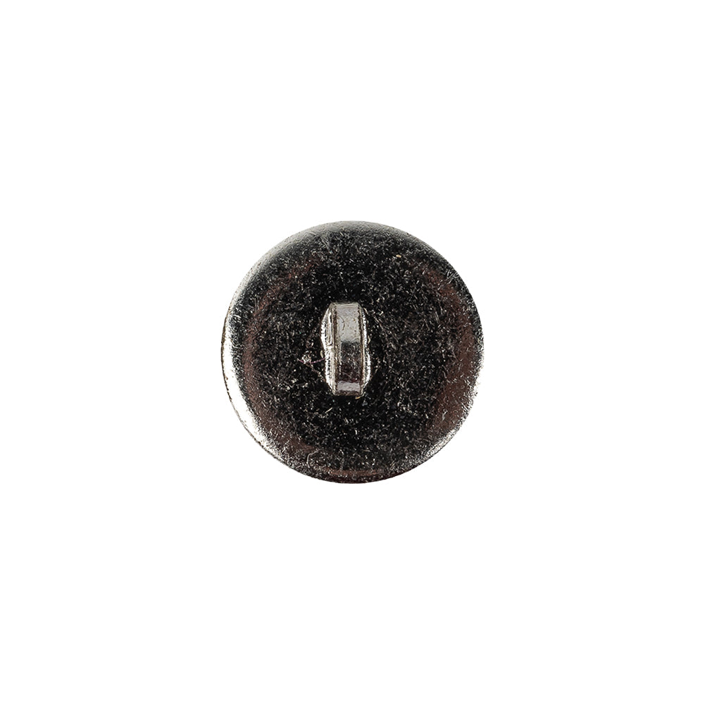 Vintage Black and Silver Metal Shank Back Button with Rhinestone Core - 22L/14mm