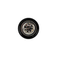 Vintage Black and Silver Metal Shank Back Button with Rhinestone Core - 22L/14mm