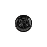 Vintage Antique Gold and Black Shank Back Glass Button with Rhinestone Core - 22L/14mm