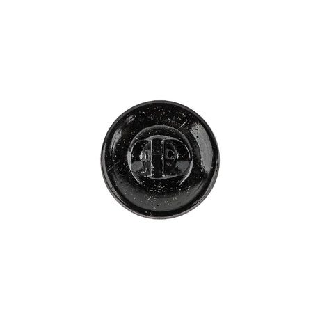 Vintage Antique Gold and Black Shank Back Glass Button with Rhinestone Core - 22L/14mm
