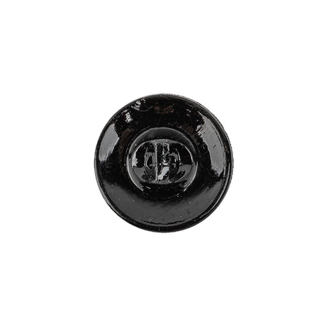 Vintage Antique Gold and Black Classical Shank Back Glass Button with Rhinestone Core - 28L/18mm
