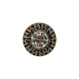 Vintage Antique Gold and Black Classical Shank Back Glass Button with Rhinestone Core - 28L/18mm