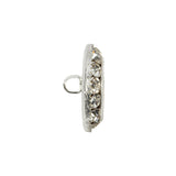 Vintage Crystal Rhinestones and Silver Metal Sawtooth Edge Shank Back Button With No Center - 34L/21.5mm