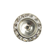 Vintage Crystal Rhinestones and Silver Metal Sawtooth Edge Shank Back Button With No Center - 34L/21.5mm