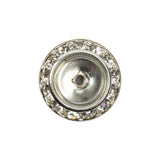 Vintage Crystal Rhinestones and Silver Metal Sawtooth Edge Shank Back Button With No Center - 34L/21.5mm