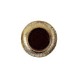 Vintage Ruby and Gilt Shank Back Metal Button - 32L/20mm