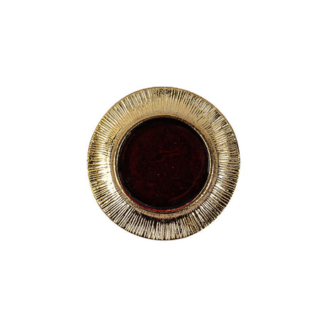 Vintage Ruby and Gilt Shank Back Metal Button - 32L/20mm