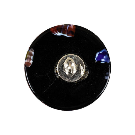 Vintage Black, Red and Blue Mosaic Domed Shank Back Glass Button - 40L/25.5mm