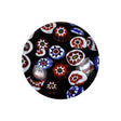 Vintage Black, Red and Blue Mosaic Domed Shank Back Glass Button - 40L/25.5mm