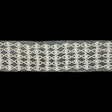 Vintage White Latticework Glass Beaded Mesh Trim - 2.125"