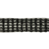 Vintage Black Latticework Glass Beaded Mesh Trim - 1.75"