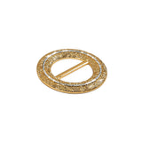 Vintage Gold Classical Swirls Round Slider with Faceted Silver Band - 2" x 2"