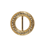 Vintage Gold Classical Swirls Round Slider with Faceted Silver Band - 2" x 2"