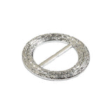 Vintage Silver Classical Swirls Round Slider with Faceted Silver Band - 2.375" x 2.375"