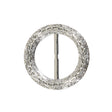 Vintage Silver Classical Swirls Round Slider with Faceted Silver Band - 2.375" x 2.375"