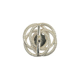 Vintage Crystal Rhinestone Floral Centered Open Framework Shank Back Button - 32L/20mm