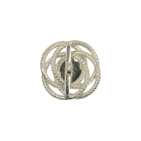 Vintage Crystal Rhinestone Floral Centered Open Framework Shank Back Button - 32L/20mm
