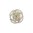 Vintage Crystal Rhinestone Floral Centered Open Framework Shank Back Button - 32L/20mm