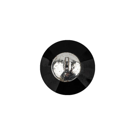 Vintage Swarovski Jet and Silver Cone-Shaped Shank Back Button - 25L/16mm