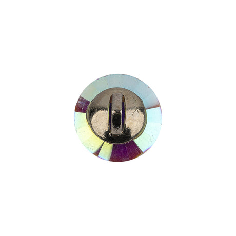 Vintage Swarovski Crystal AB and Silver Shank Back Button - 22L/14mm
