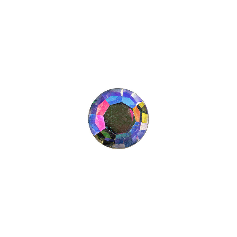 Vintage Swarovski Crystal AB and Silver Shank Back Button - 16L/10mm