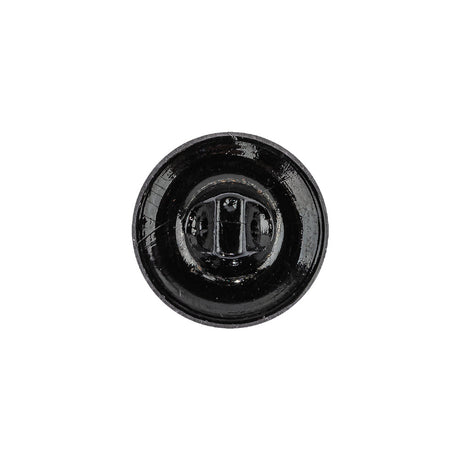 Vintage Crystal and Black Classical Shank Back Glass Button with Rhinestone Core - 28L/18mm