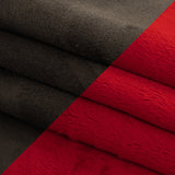 Bonded True Red Faux Fur and Chocolate Torte Faux Suede
