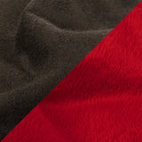 Bonded True Red Faux Fur and Chocolate Torte Faux Suede