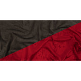 Bonded True Red Faux Fur and Chocolate Torte Faux Suede
