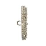 Vintage Silver Lined Beaded Shank Back Button - 50L/32mm