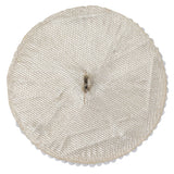 Vintage White Cross Seed Beaded Shank Back Button - 66L/42mm