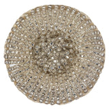 Vintage Silver Seed Beaded Shank Back Button - 66L/42mm