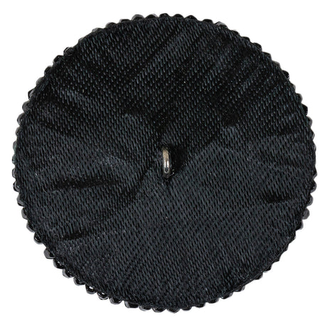 Vintage Black Cross Seed Beaded Shank Back Button - 66L/42mm