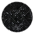 Vintage Black Cross Seed Beaded Shank Back Button - 66L/42mm