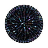 Vintage Blue Iris Beaded Dome Shaped Button - 55L/35mm