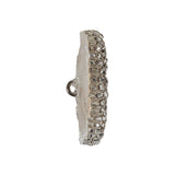 Vintage Silver Lined Seed Beaded Shank Back Button - 42L/27mm