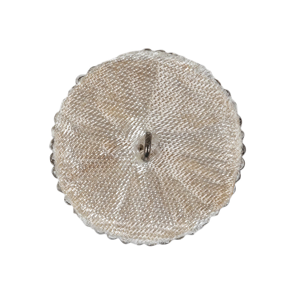 Vintage Silver Lined Seed Beaded Shank Back Button - 42L/27mm