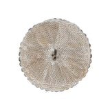 Vintage Silver Lined Seed Beaded Shank Back Button - 42L/27mm