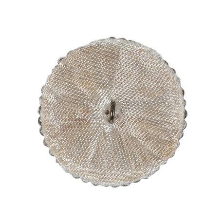 Vintage Silver Lined Seed Beaded Shank Back Button - 42L/27mm